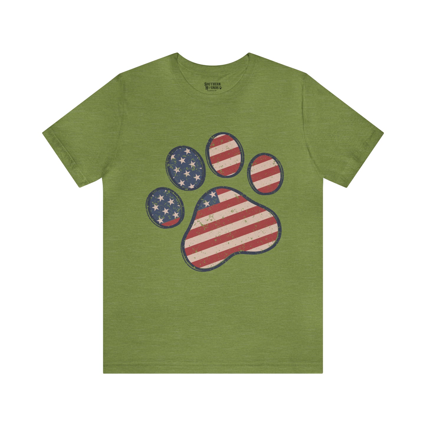 4th of July Pawprint Unisex Jersey Short Sleeve Tee Patriotic American Flag