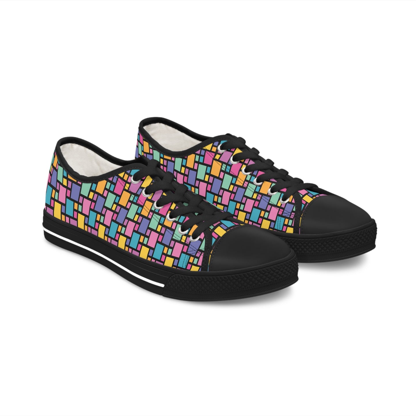 Retro Multicolor checked Women's Low Top Sneakers