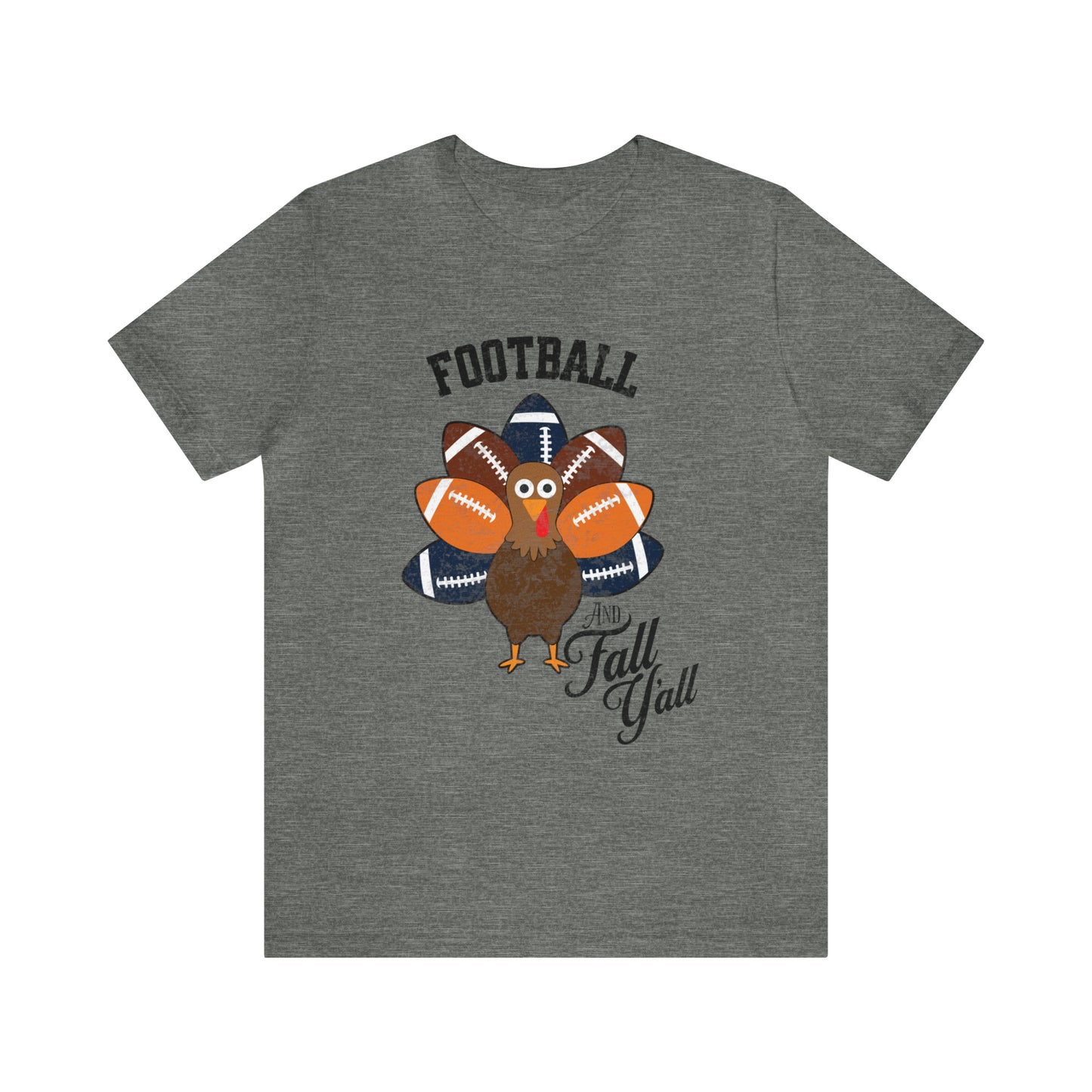 Vintage Dark Blue and Orange Football and Fall Short Sleeve Tee, Football and turkey shirt, Auburn