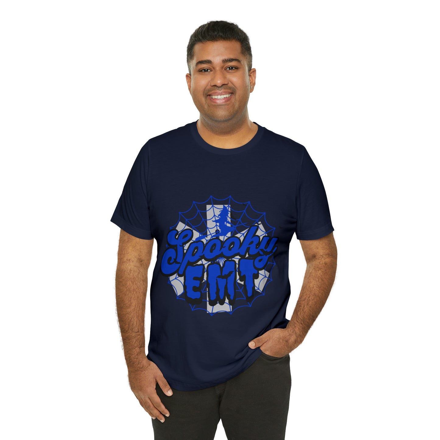 Fun Halloween EMT T-shirt, Blue Spooky EMT shirt, EMT shirt, Halloween shirt,