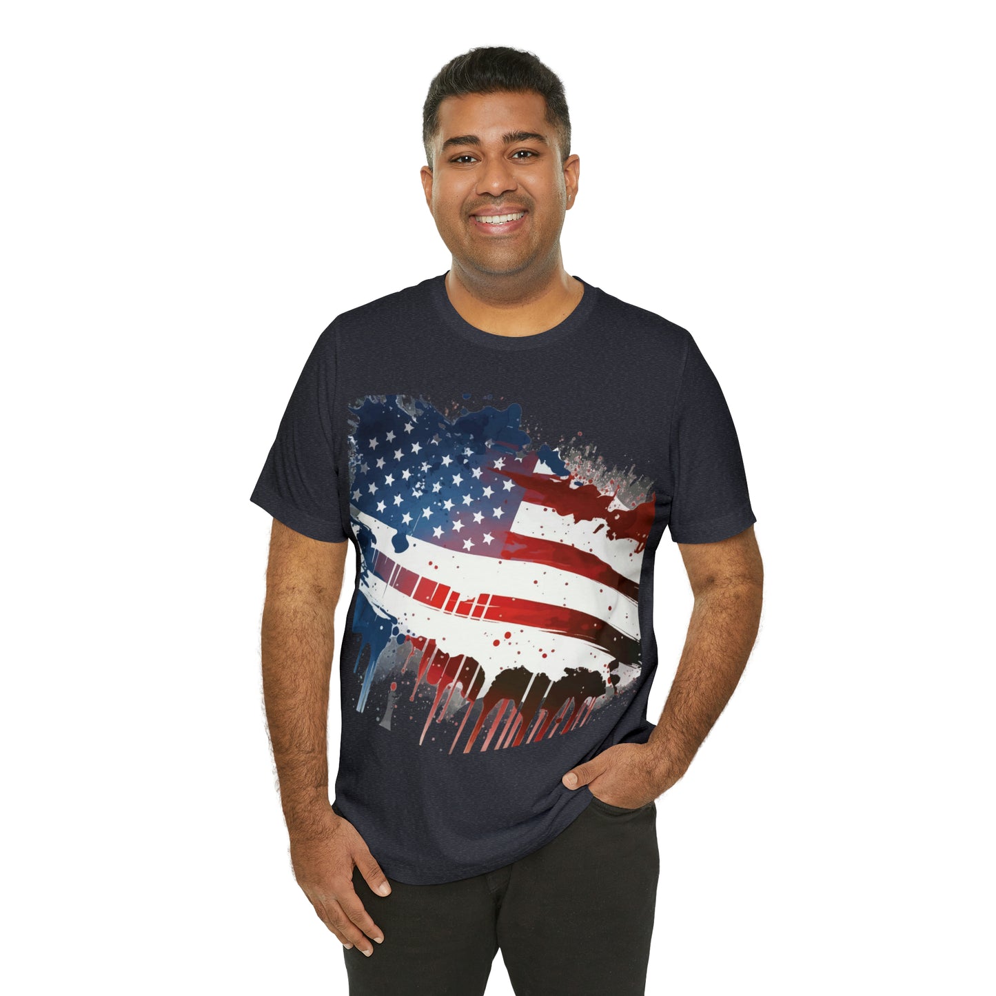 American Flag Unisex Jersey Short Sleeve Tee Patriotic July 4th