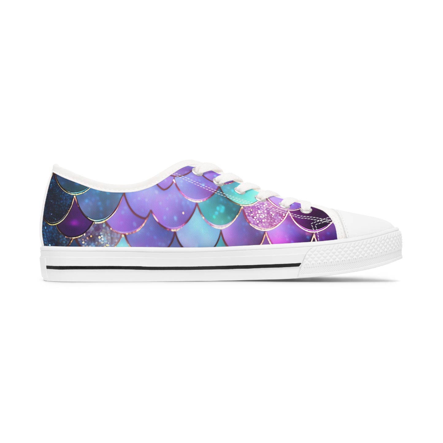 Women's Low Top Sneakers, Mermaid, purple