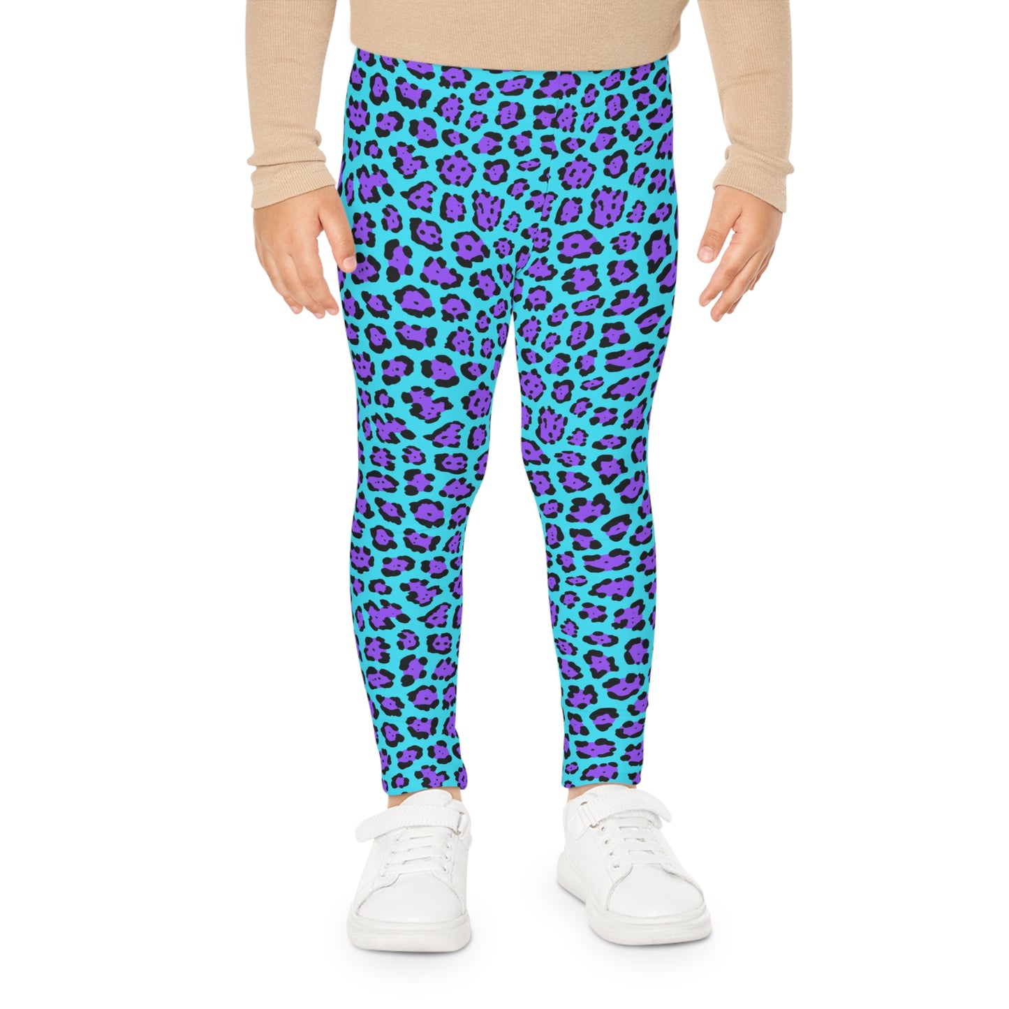 Kids Leggings Leopard print blue purple small print