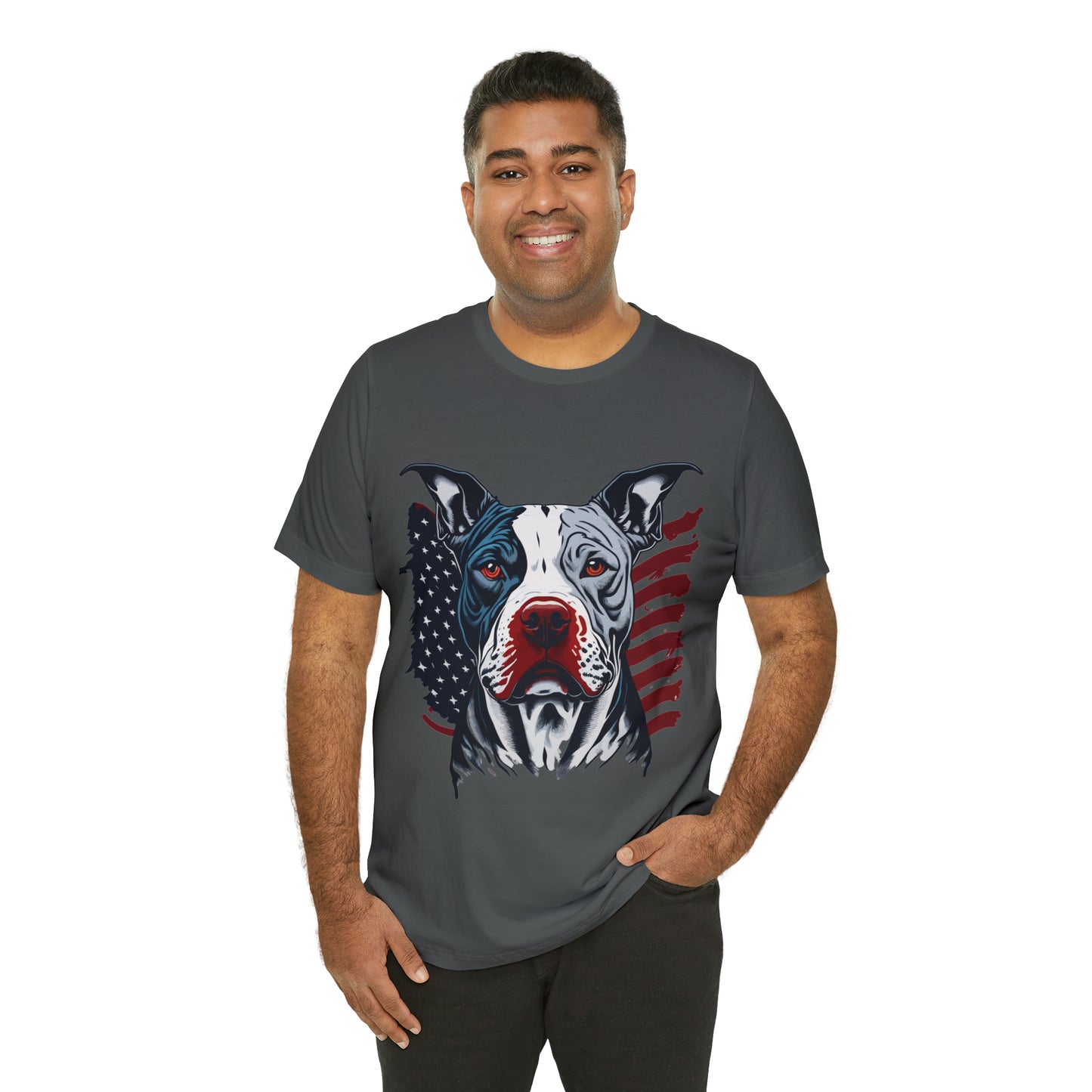 Pit bull 4th of July Unisex Jersey Short Sleeve Tee Patriotic