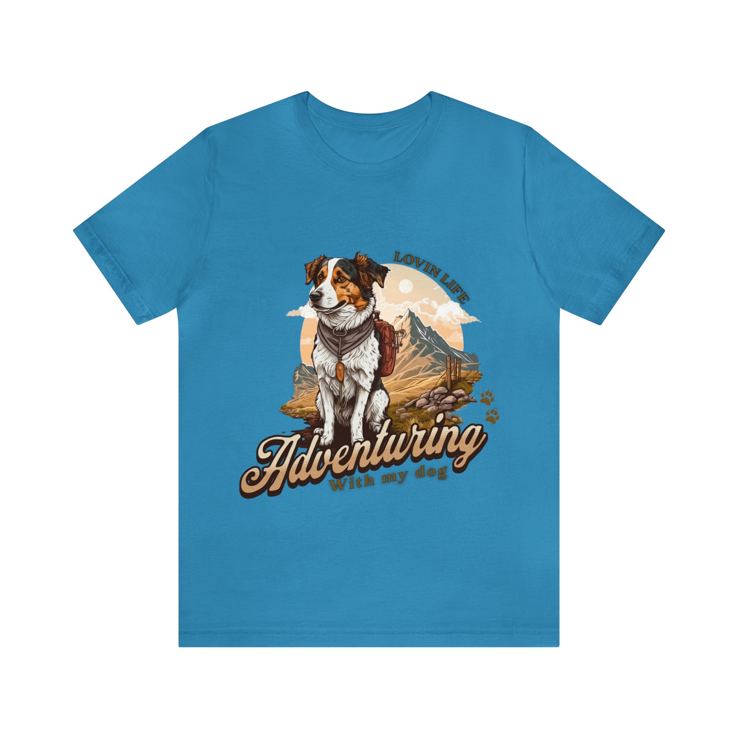 Adventuring with my Dog Short Sleeve Tee, Vintage Outdoor theme