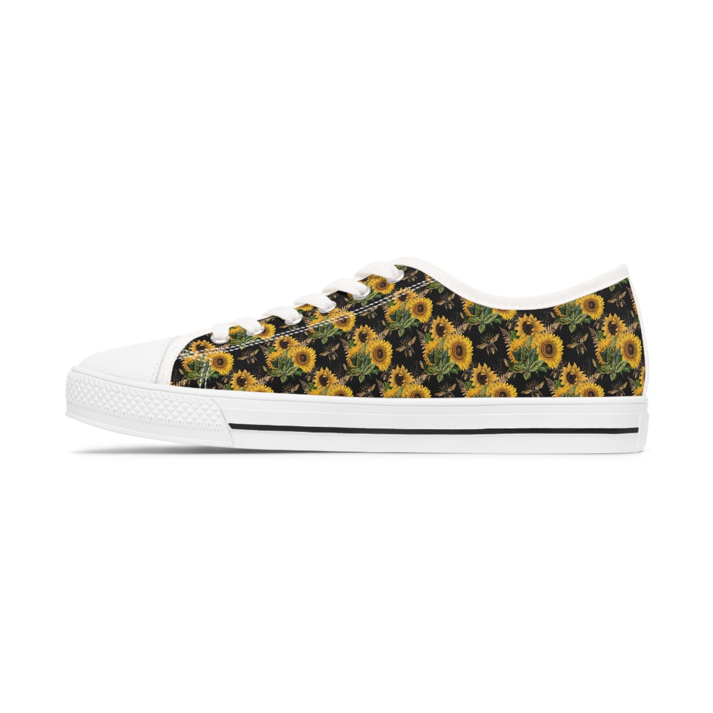 Women's Low Top Sunflower and Bee Sneakers