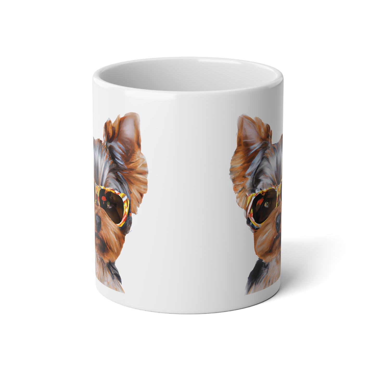 Jumbo Mug, 20oz, Yorkie with sunglasses