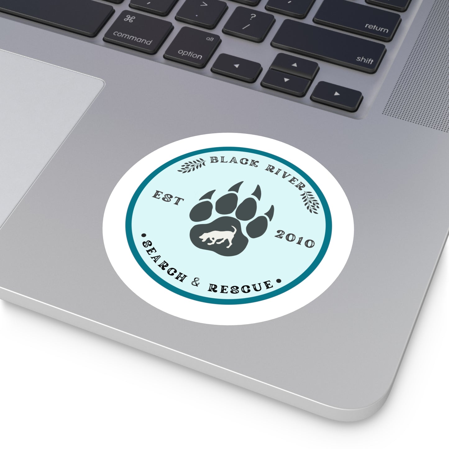 BRSAR Logo Round Stickers, Indoor\Outdoor, Multiple sizes, Turquoise