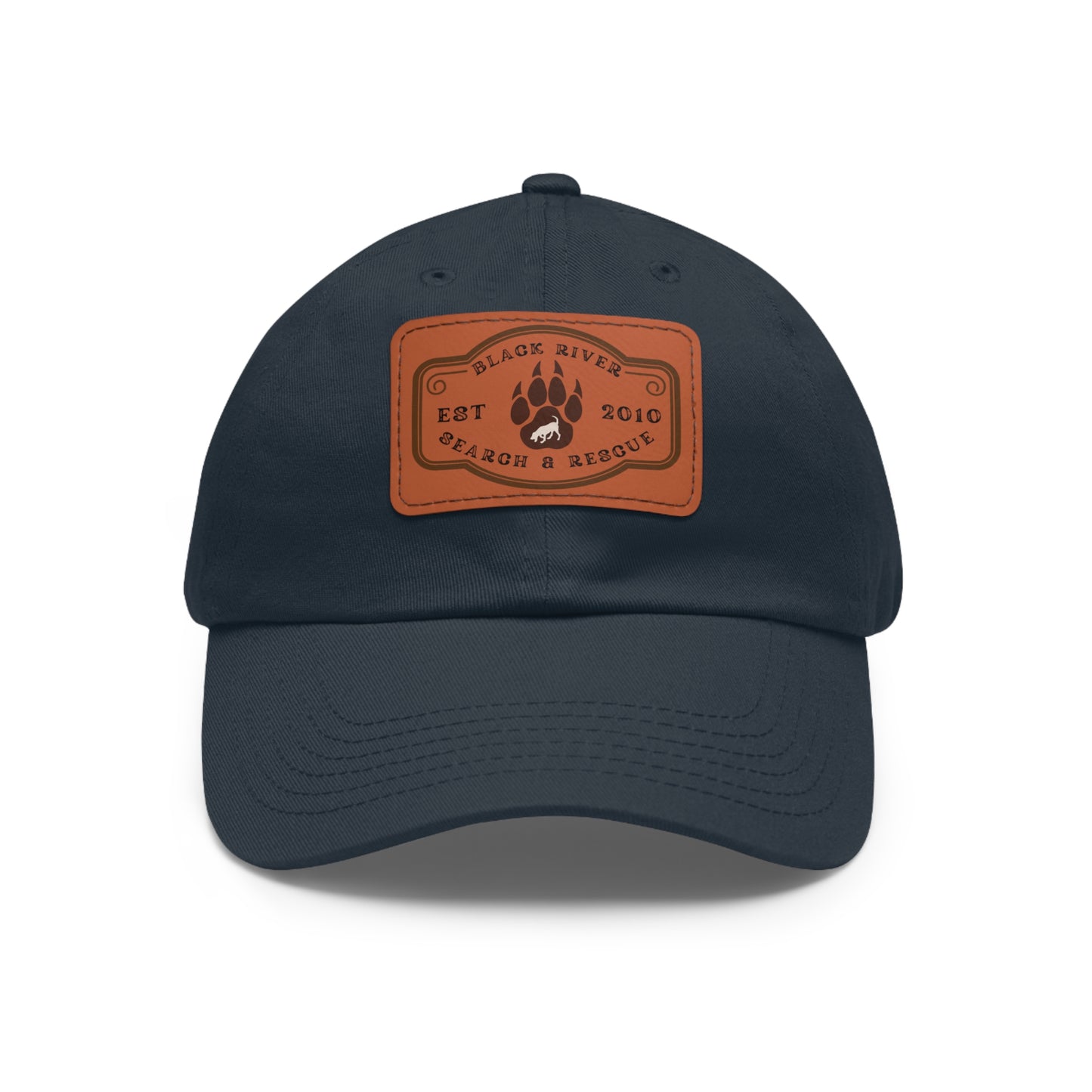 Black River Search & Rescue Logo Unisex Hat with Leather Patch (Rectangle), Multiple colors