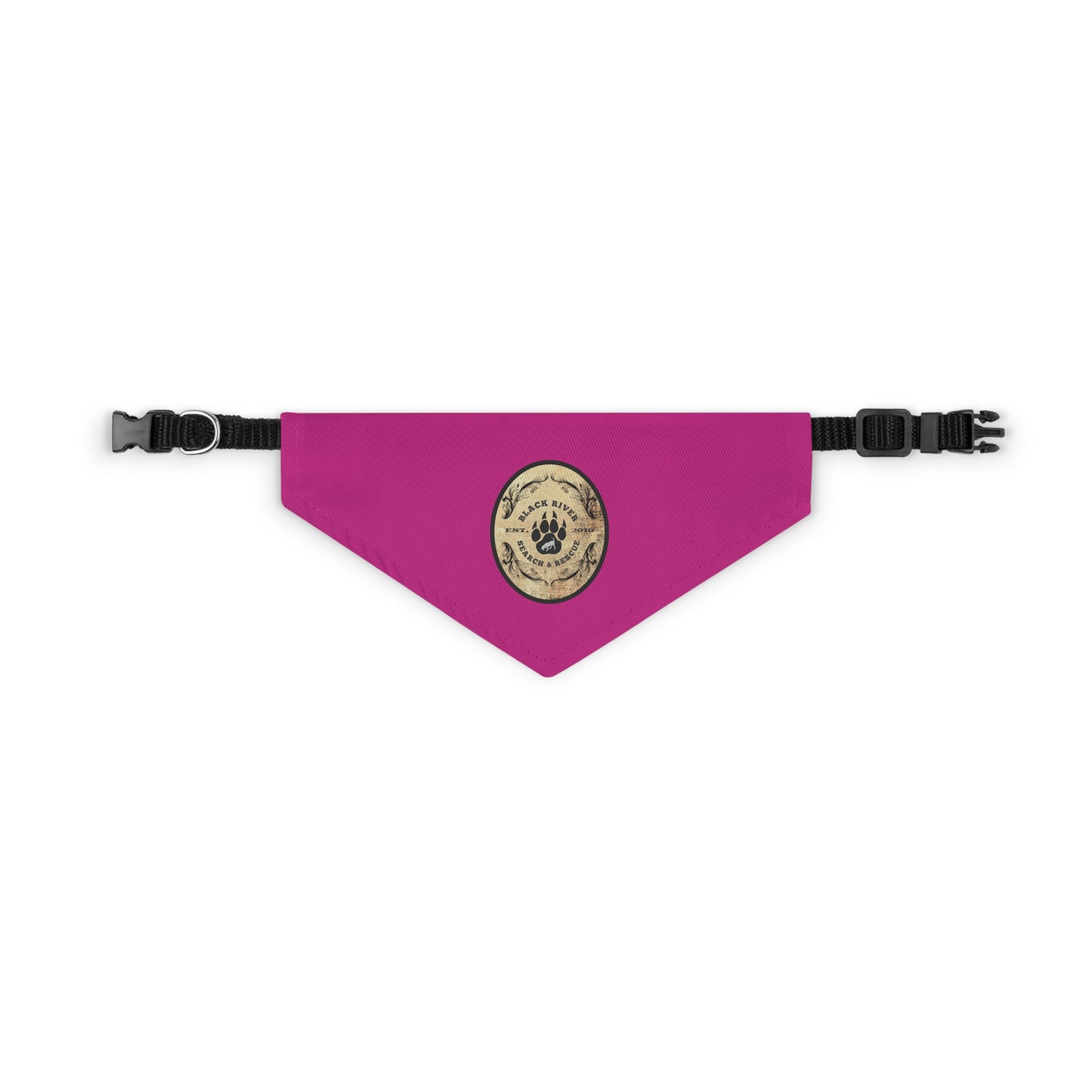 Pink Black River Search & Rescue Logo Pet Bandana Collar