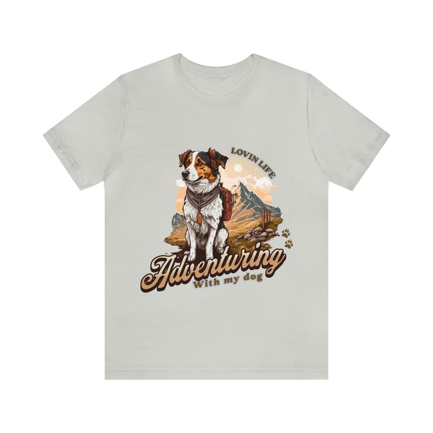 Adventuring with my Dog Short Sleeve Tee, Vintage Outdoor theme