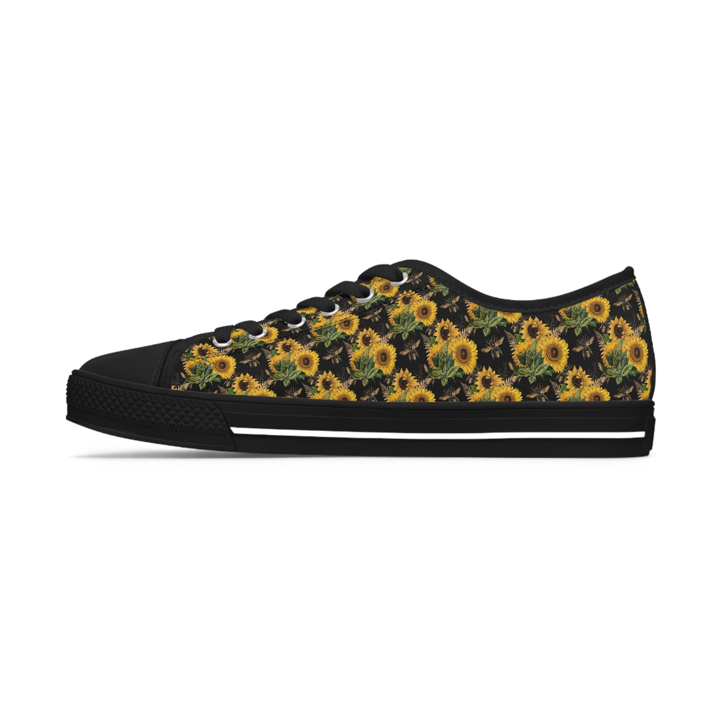 Women's Low Top Sunflower and Bee Sneakers