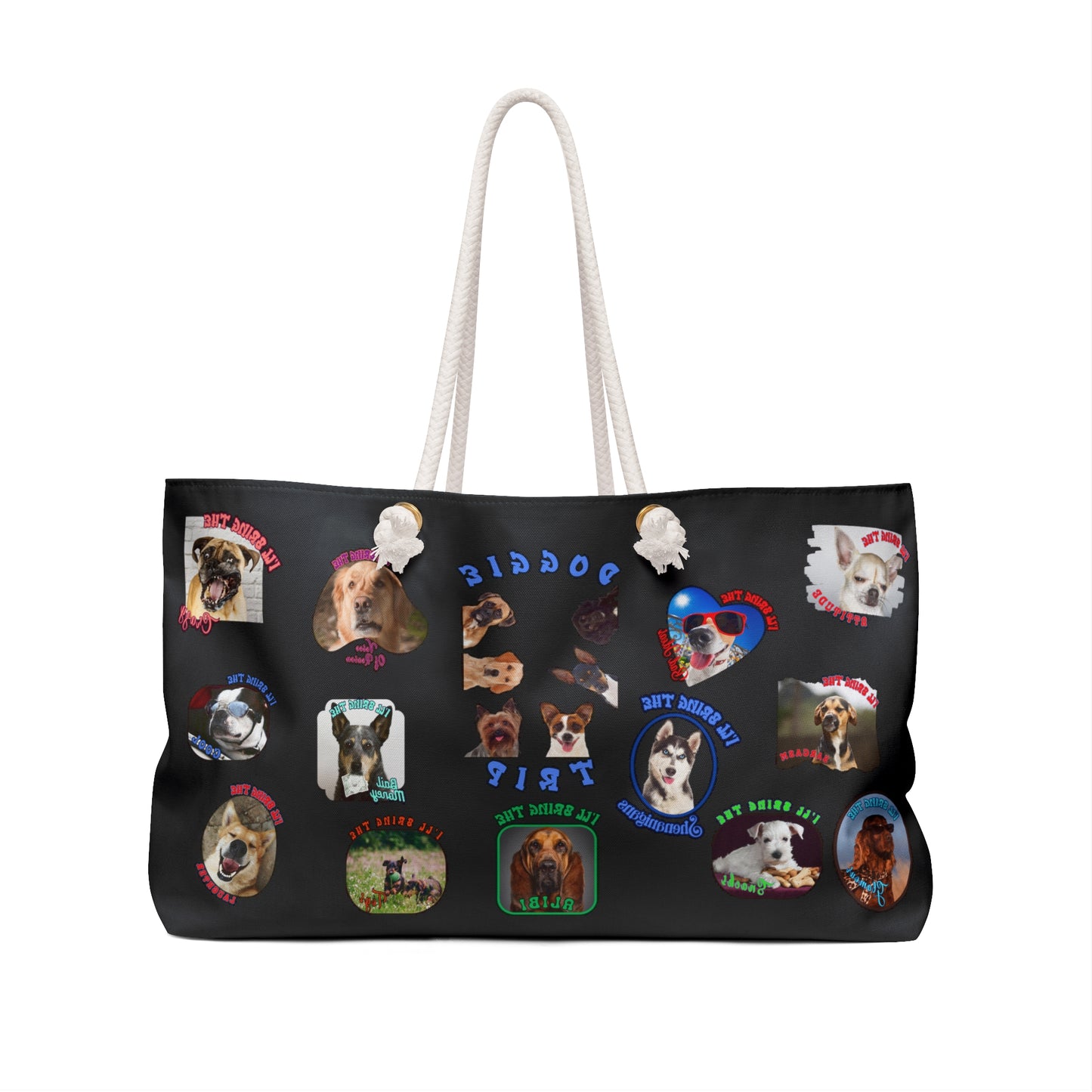 Dog Tote Bag, Tote Bag, Funny Dog Tote, Dogs, Shoulder bag, Shopper, Dog lover gift, Weekender bag, Tote bag for , Black