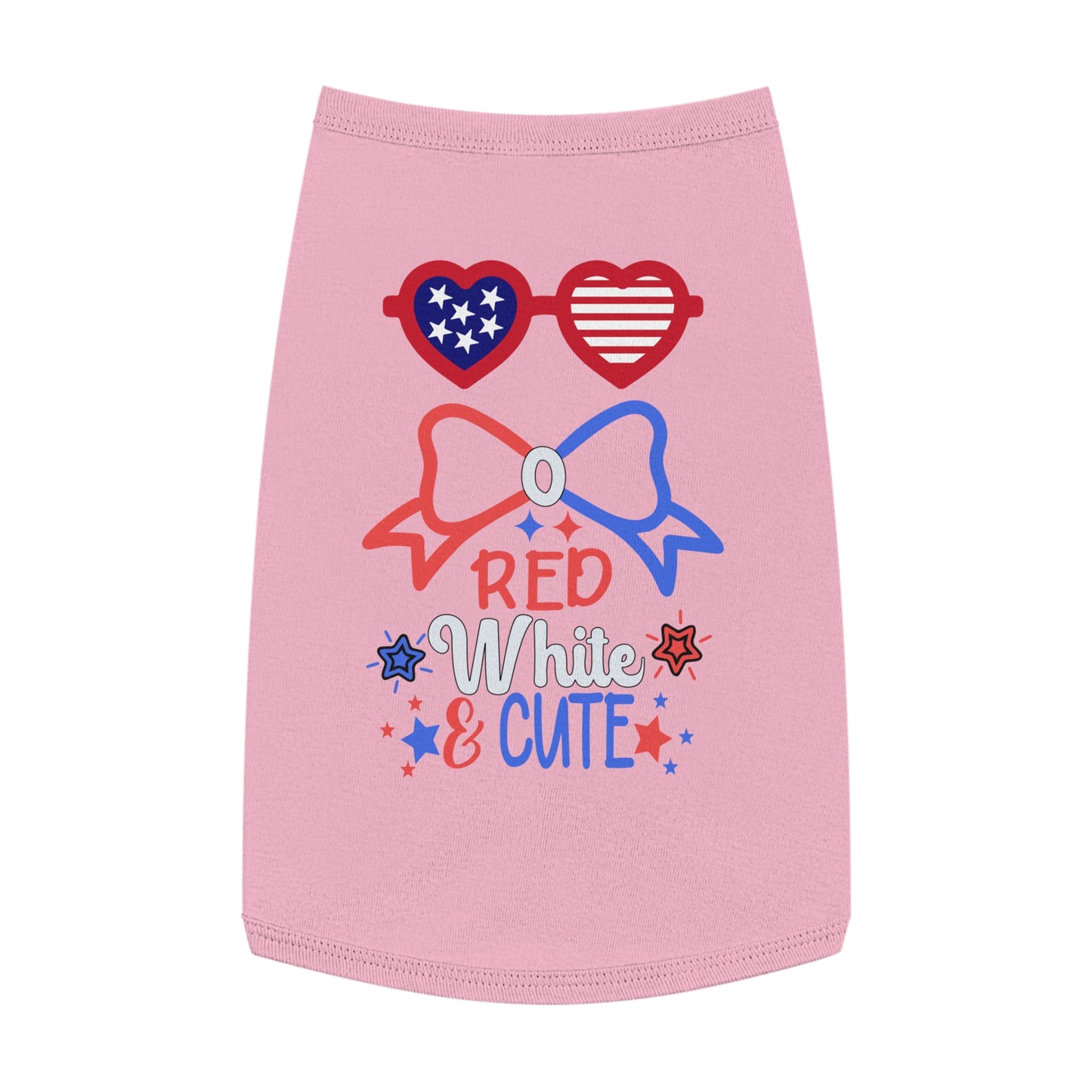 Patriotic Pet shirt 4th of July Red White and Cute Sunglasses