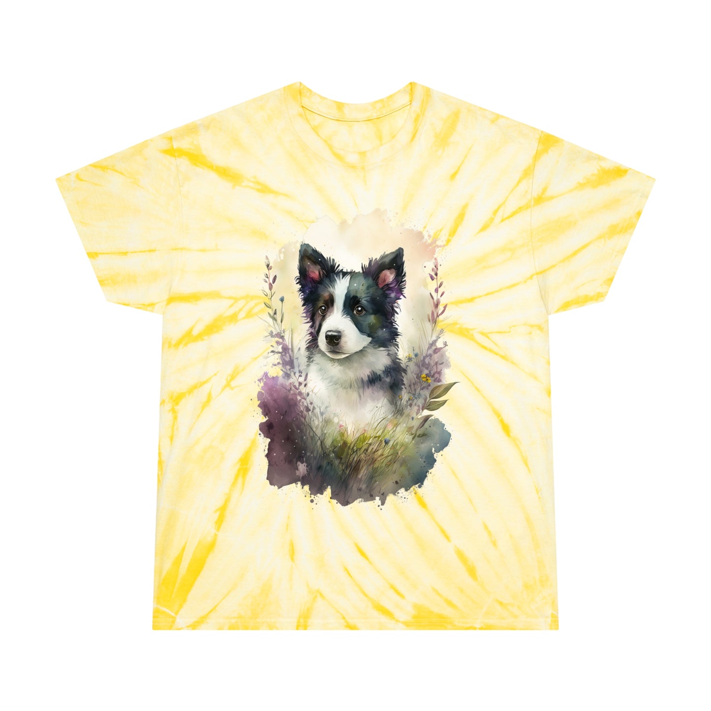 Border Collie pawprint Love Tie-Dye Tee, Cyclone