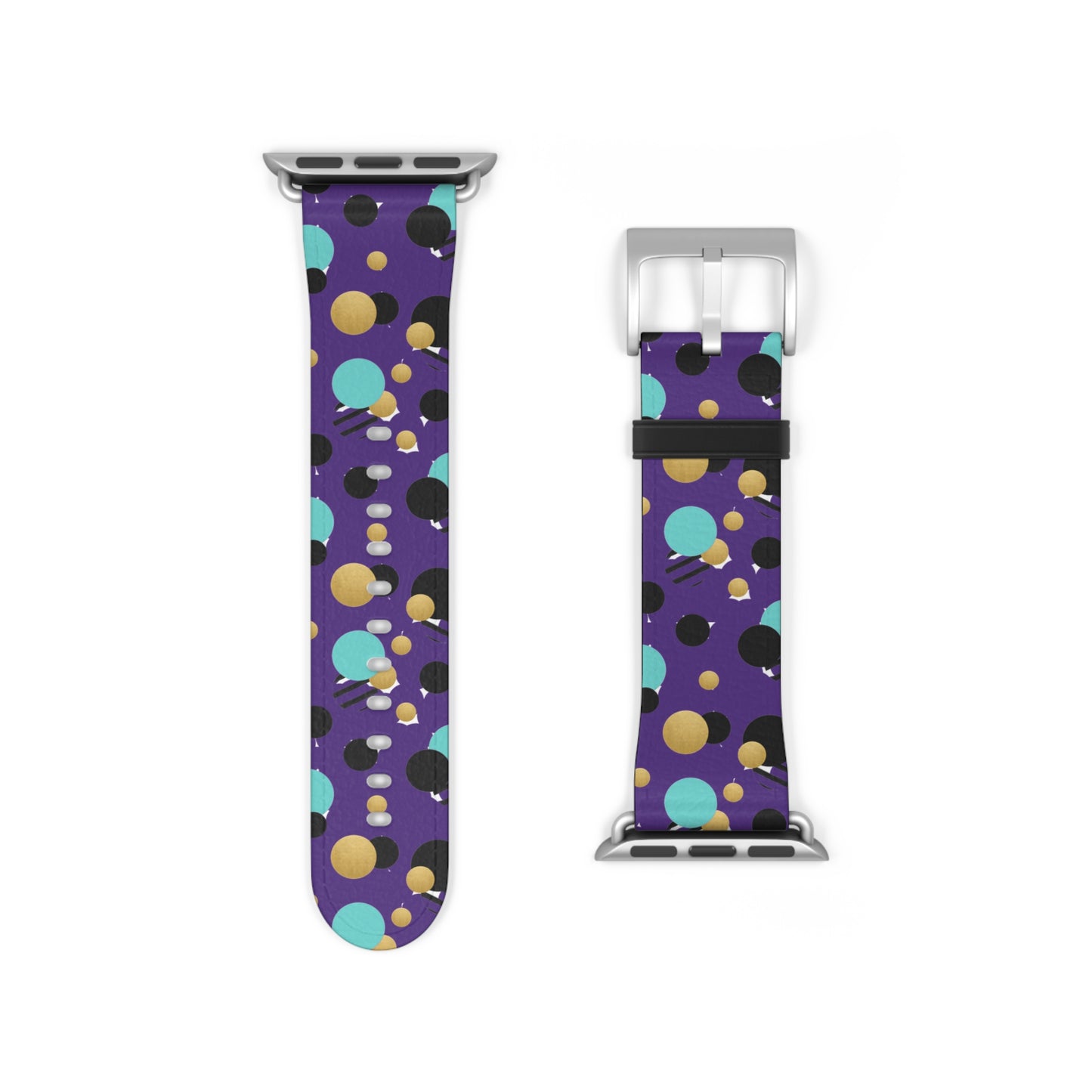 Turquoise Black Gold Polka Dot Purple Apple Watch Band