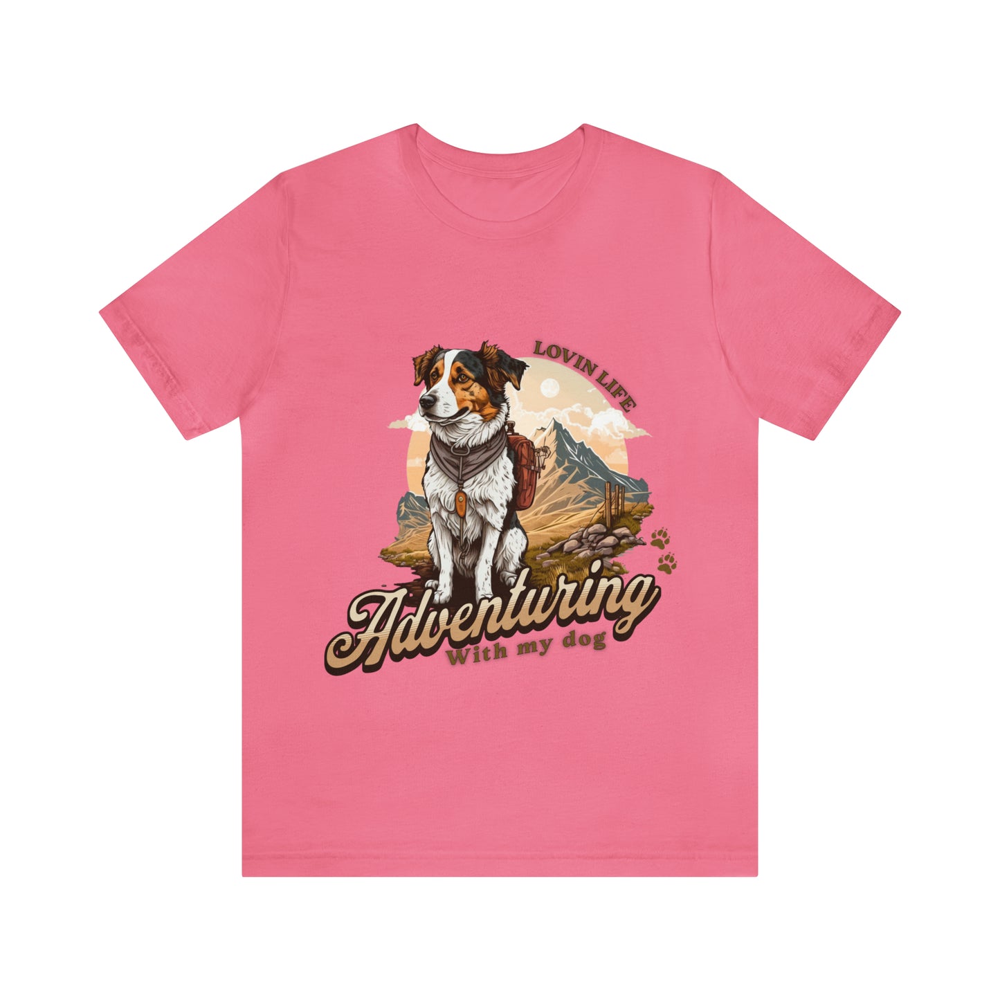 Adventuring with my Dog Short Sleeve Tee, Vintage Outdoor theme