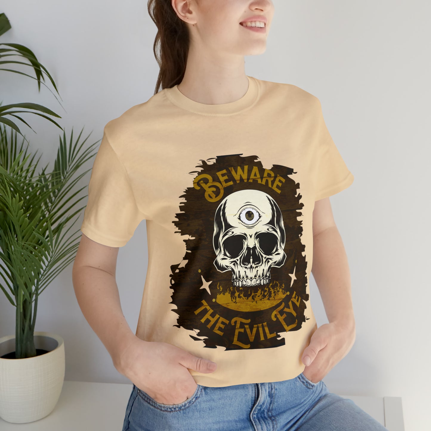 Brown Evil Eye Halloween Shirt, Halloween shirt, Skull Shirt