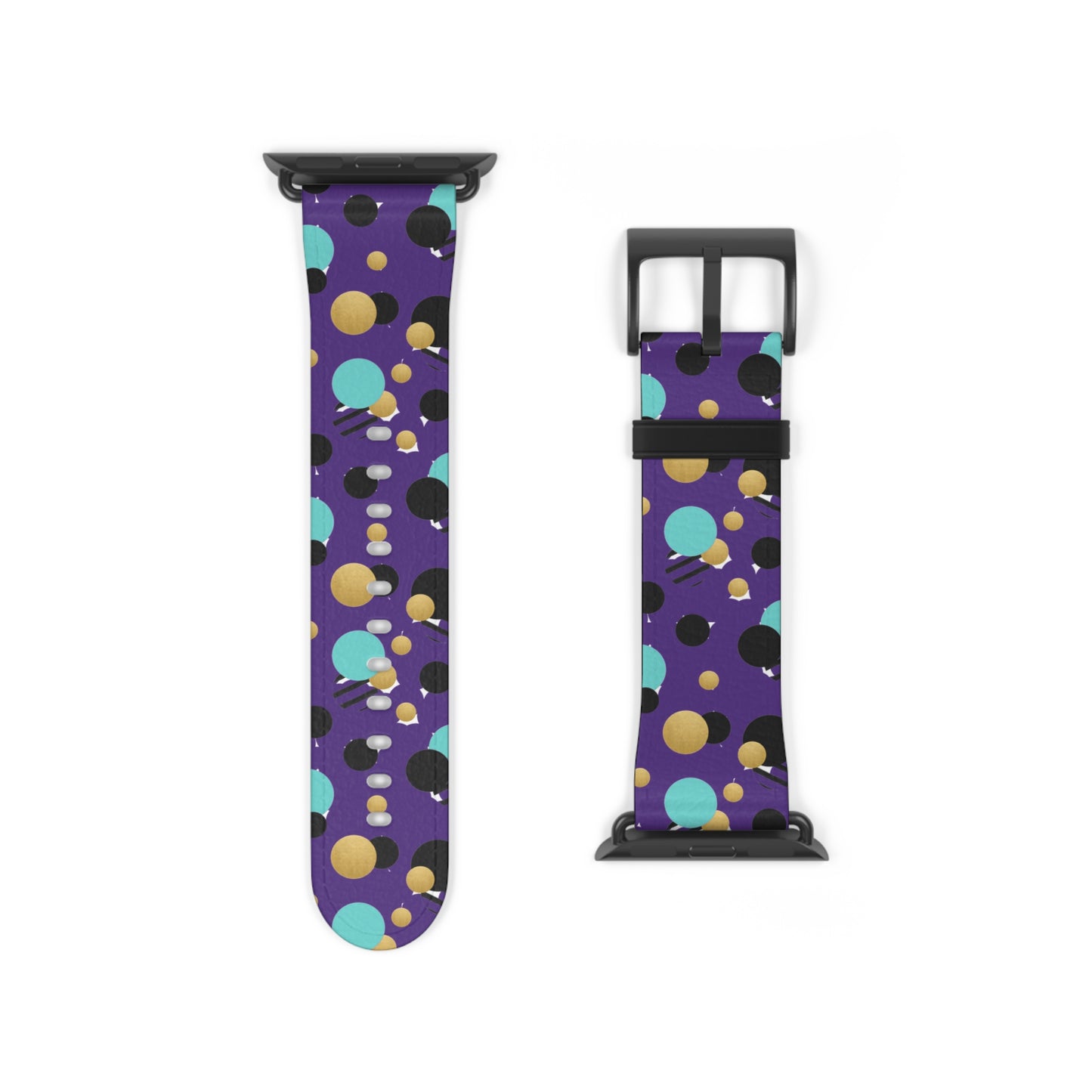 Turquoise Black Gold Polka Dot Purple Apple Watch Band