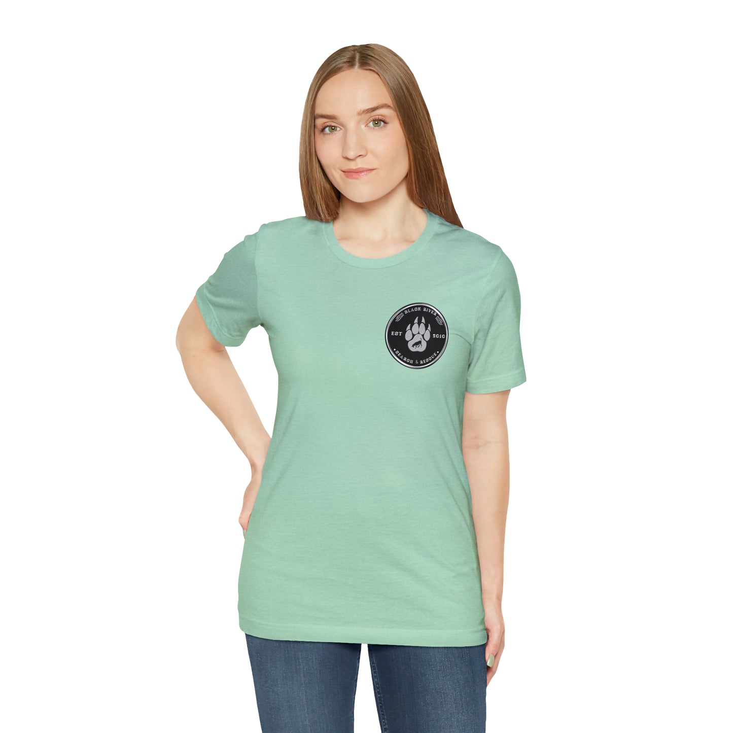 Black River Search & Rescue Logo Black Unisex Jersey Short Sleeve Tee