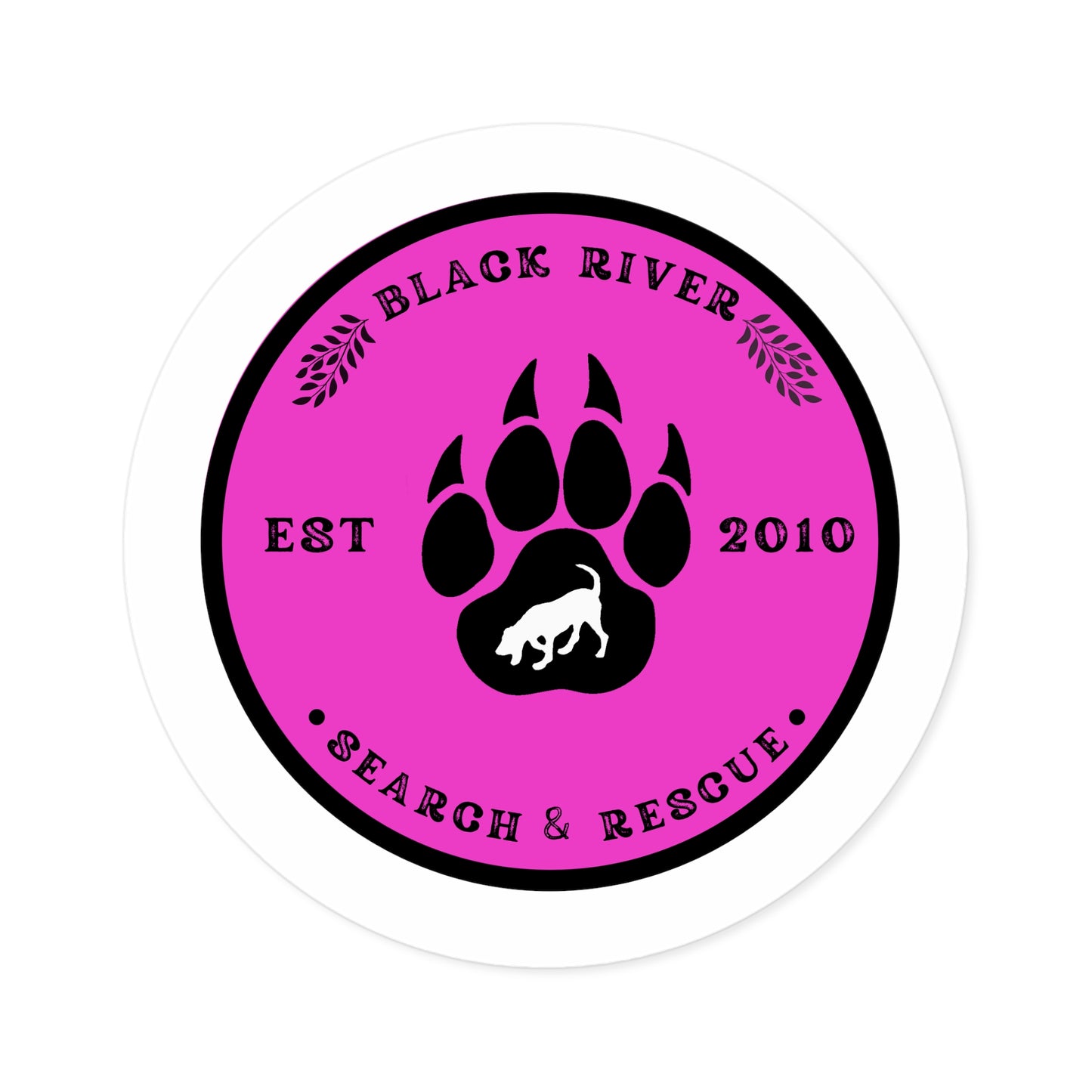 BRSAR Logo Round Stickers, Indoor\Outdoor, Multiple sizes, Dark Pink