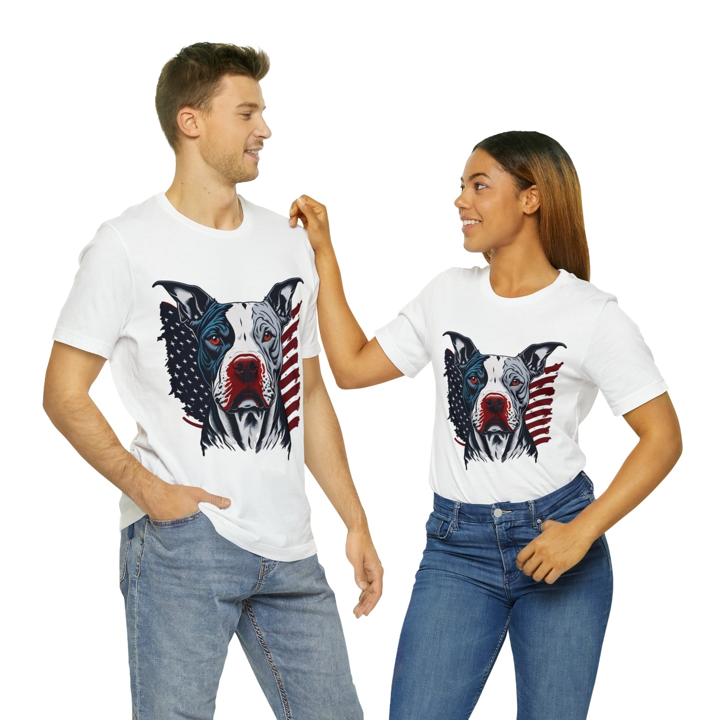 Pit bull 4th of July Unisex Jersey Short Sleeve Tee Patriotic