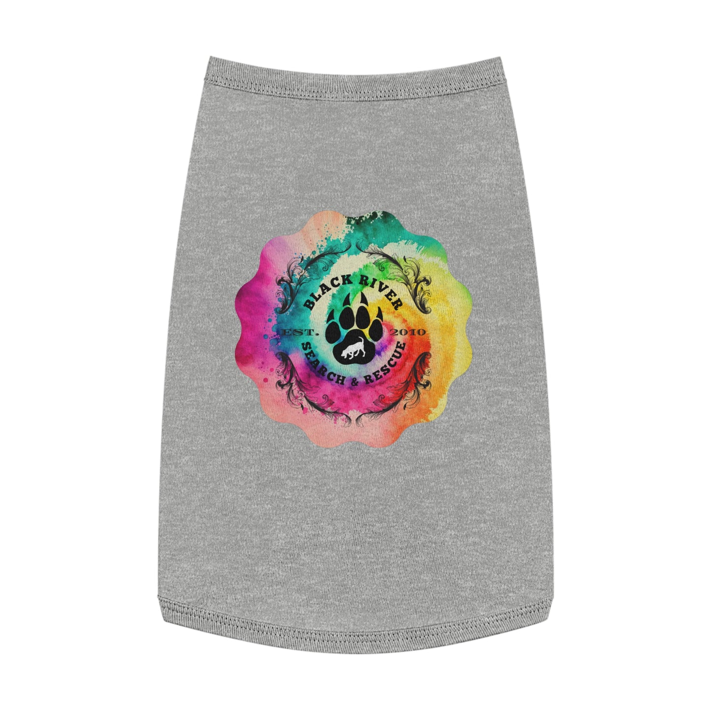 Tie Dye Black River Search & Rescue Pet Tank Top