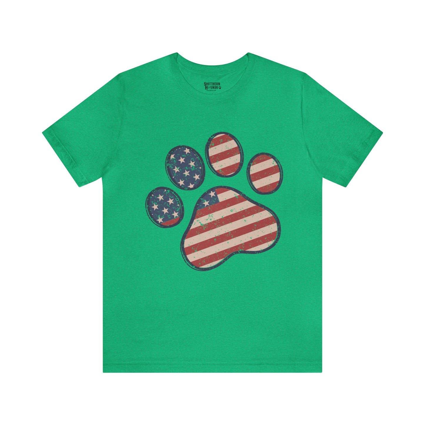 4th of July Pawprint Unisex Jersey Short Sleeve Tee Patriotic American Flag