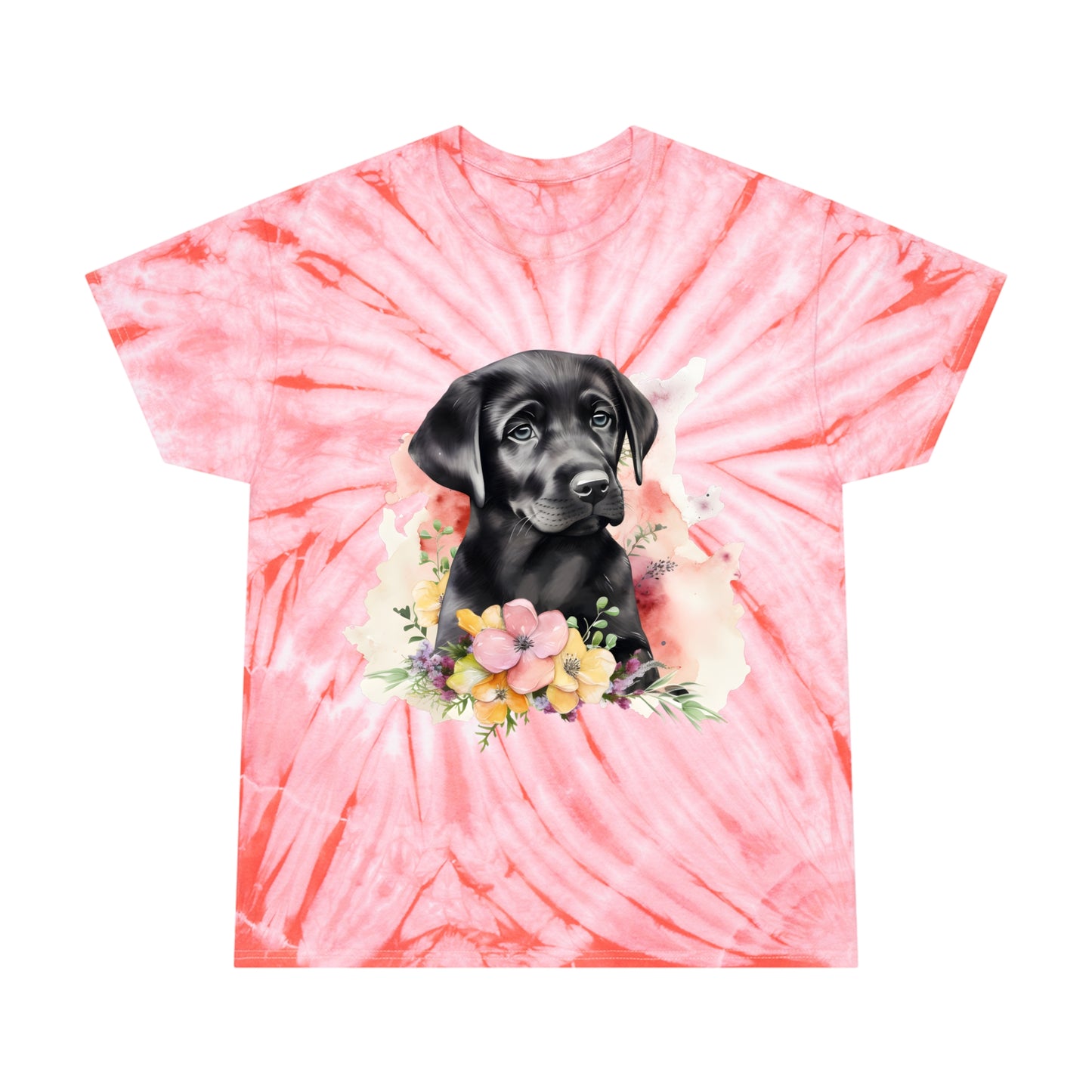 Black Lab pawprint Love Tie-Dye Tee, Cyclone