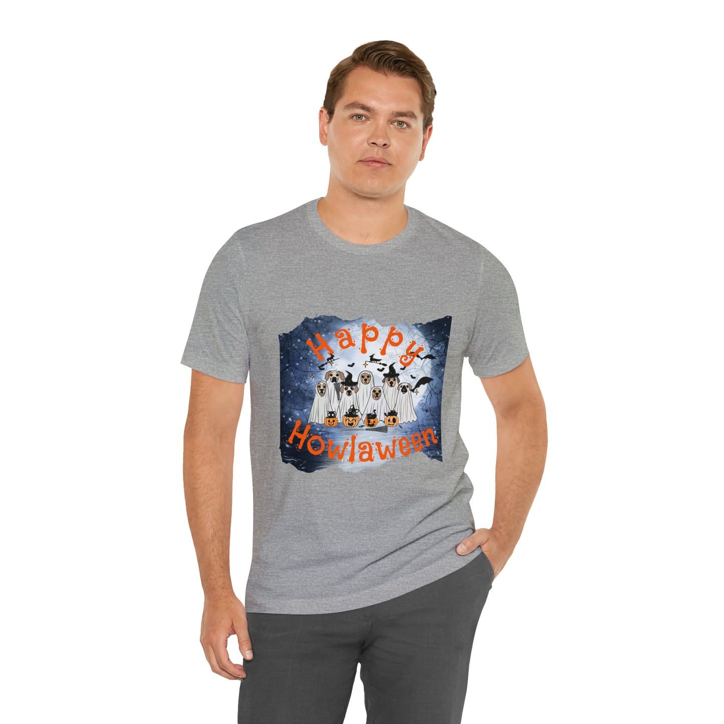 Happy Howlaween Dog Short Sleeve Tee, Halloween shirt