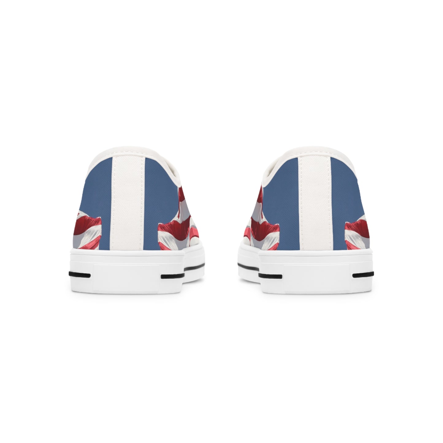 Women's Low Top Sneakers, American Flag, Red, White, Blue, Patriotic, July 4th