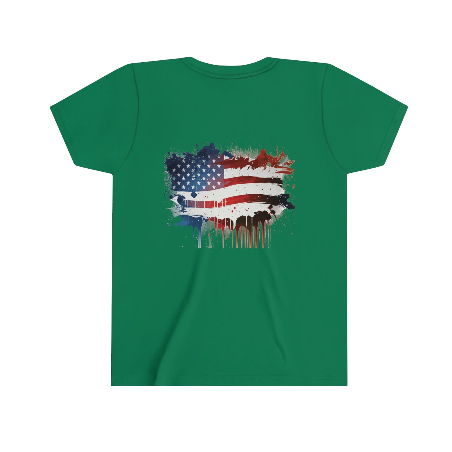 T-Rex July 4th Youth Short Sleeve Tee Patriotic American Flag Dinosaur t-shirt