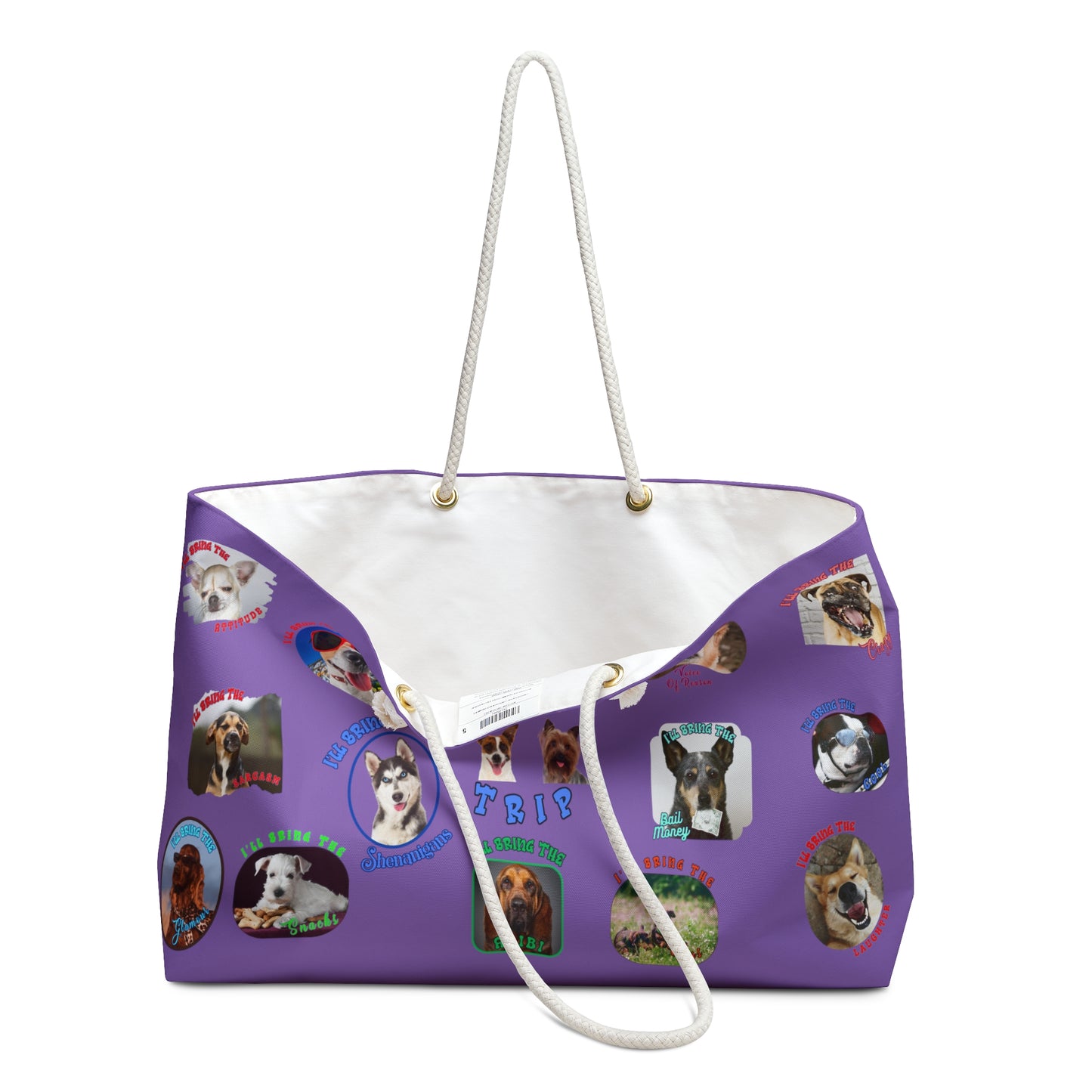 Dog Tote Bag, Tote Bag, Funny Dog Tote, Dogs, Shoulder bag, Shopper, Dog lover gift, Weekender bag, Tote bag for Women, Lavender