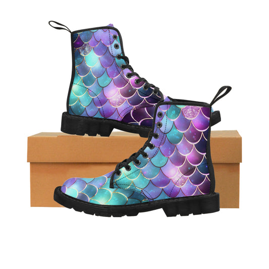 Women's Canvas Boots, Mermaid, Purple