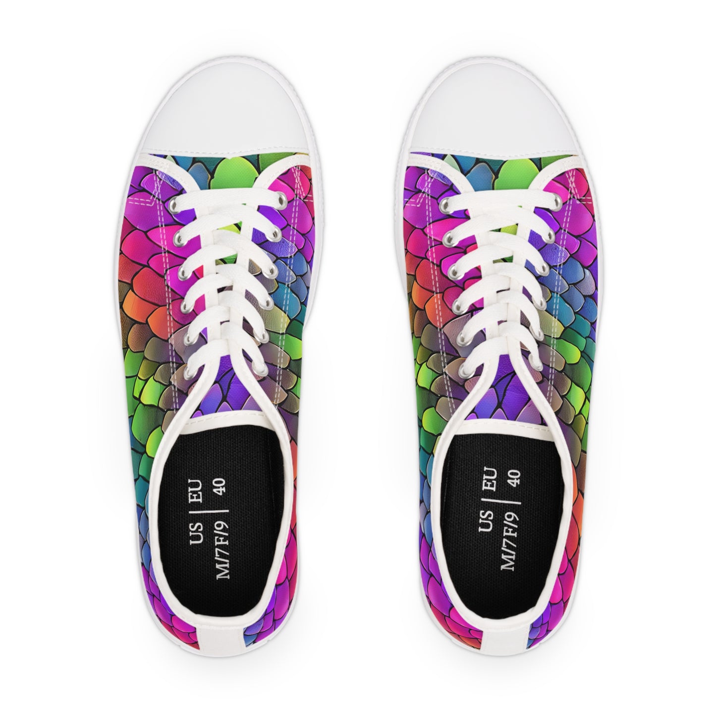 Multicolor Dragon Scales Women's Low Top Sneakers