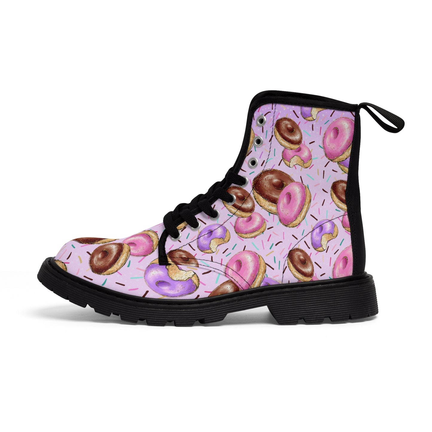 Donut Pink Women's Canvas Boots