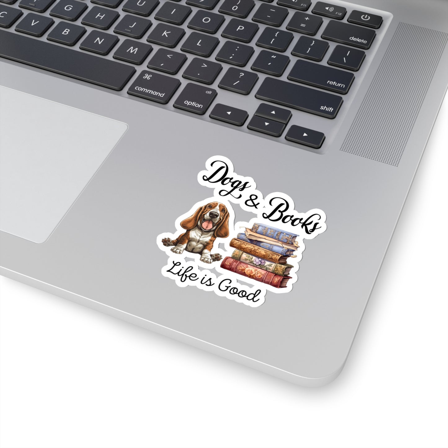 Bassett Hound dogs and Books Kiss-Cut Stickers