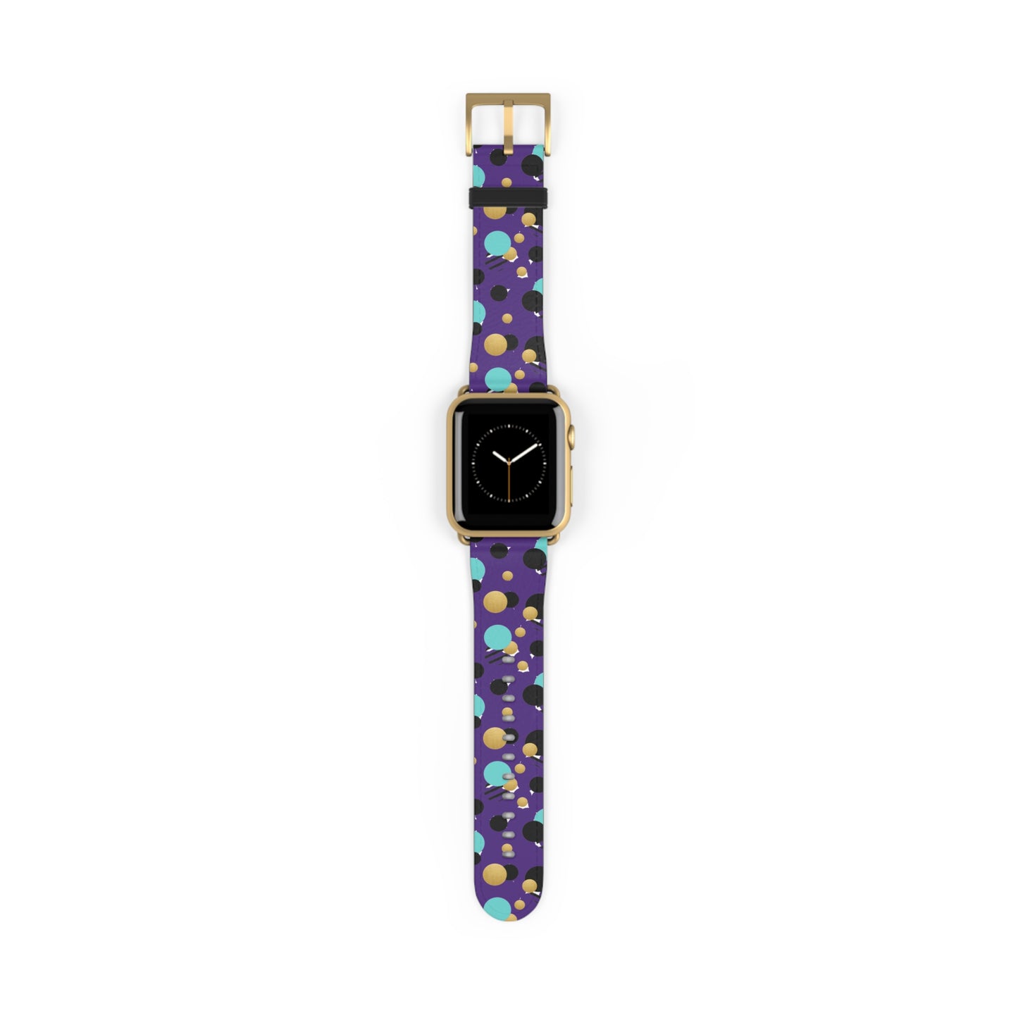 Turquoise Black Gold Polka Dot Purple Apple Watch Band