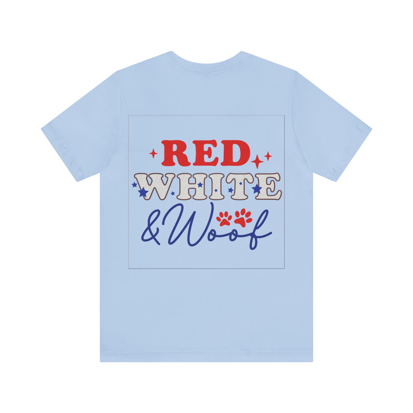 4th of July Pawprint Unisex Jersey Short Sleeve Tee Patriotic American Flag