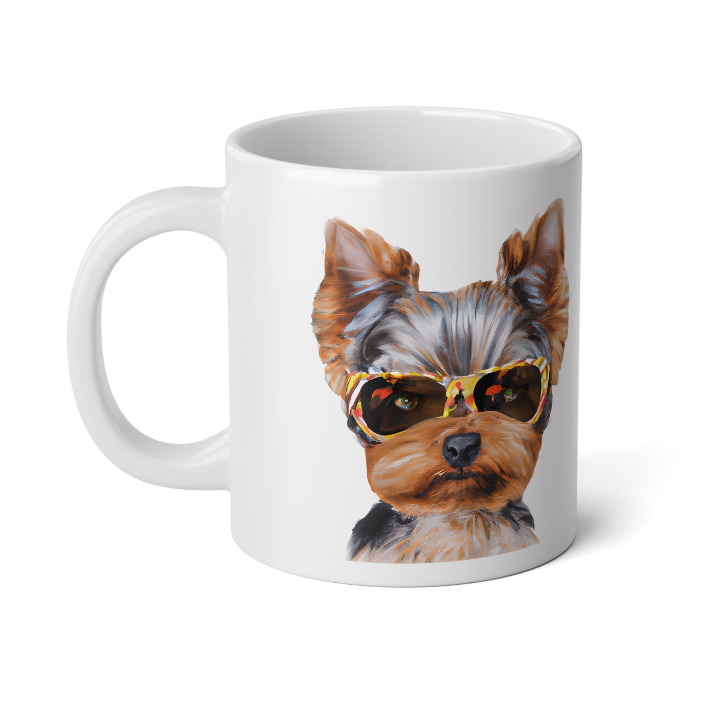 Jumbo Mug, 20oz, Yorkie with sunglasses