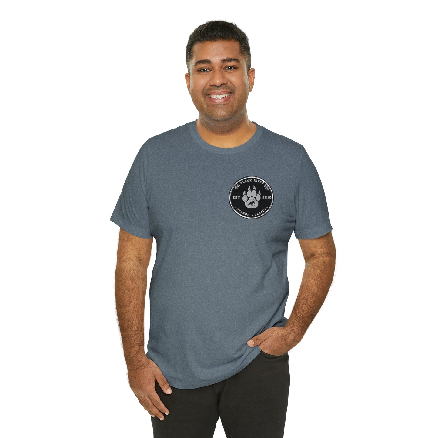 Black River Search & Rescue Logo Black Unisex Jersey Short Sleeve Tee