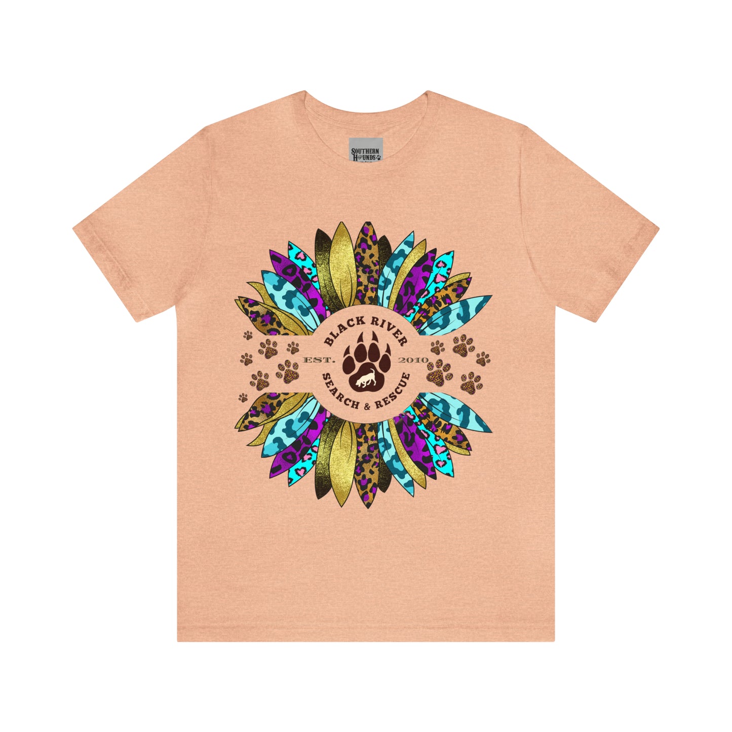 Black River Search & Rescue Logo Multicolor Sunflower Unisex Jersey Short Sleeve Tee