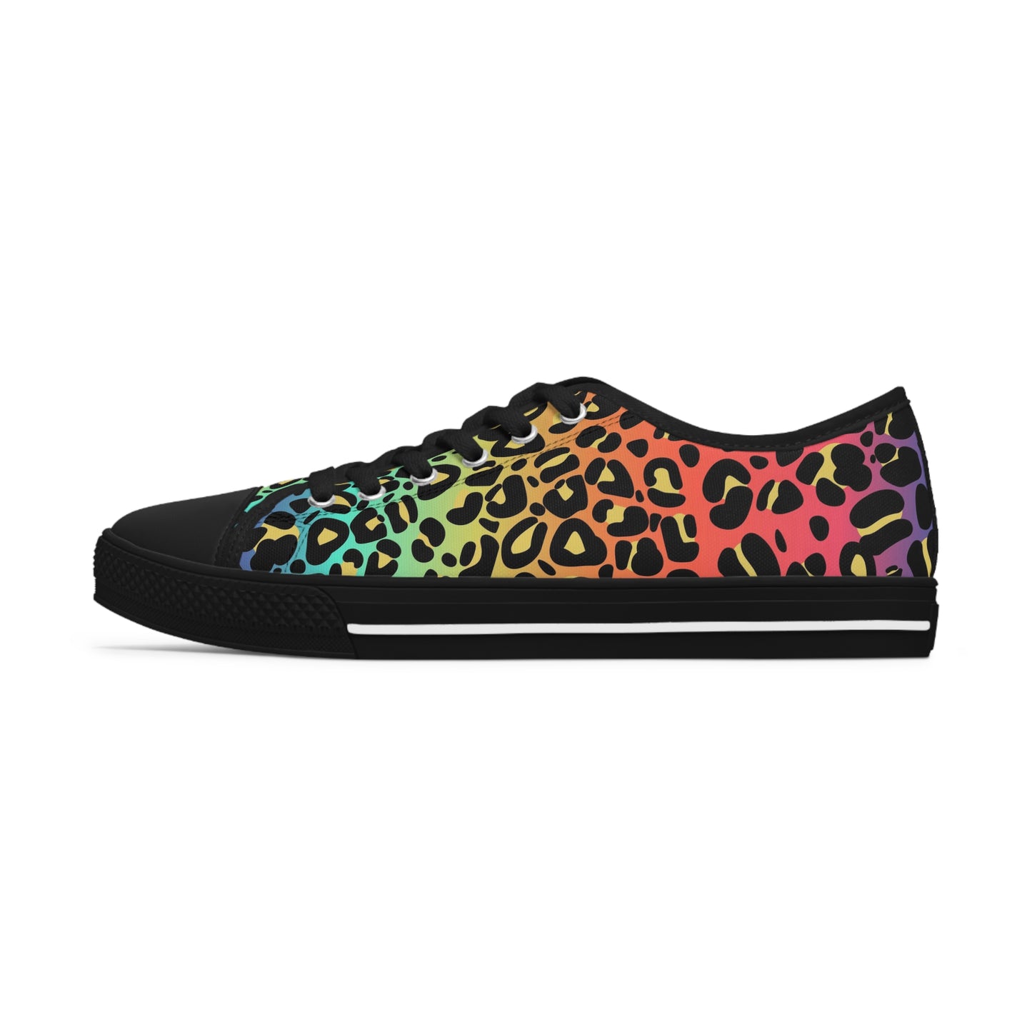 Women's Low Top Sneakers, Rainbow leopard print