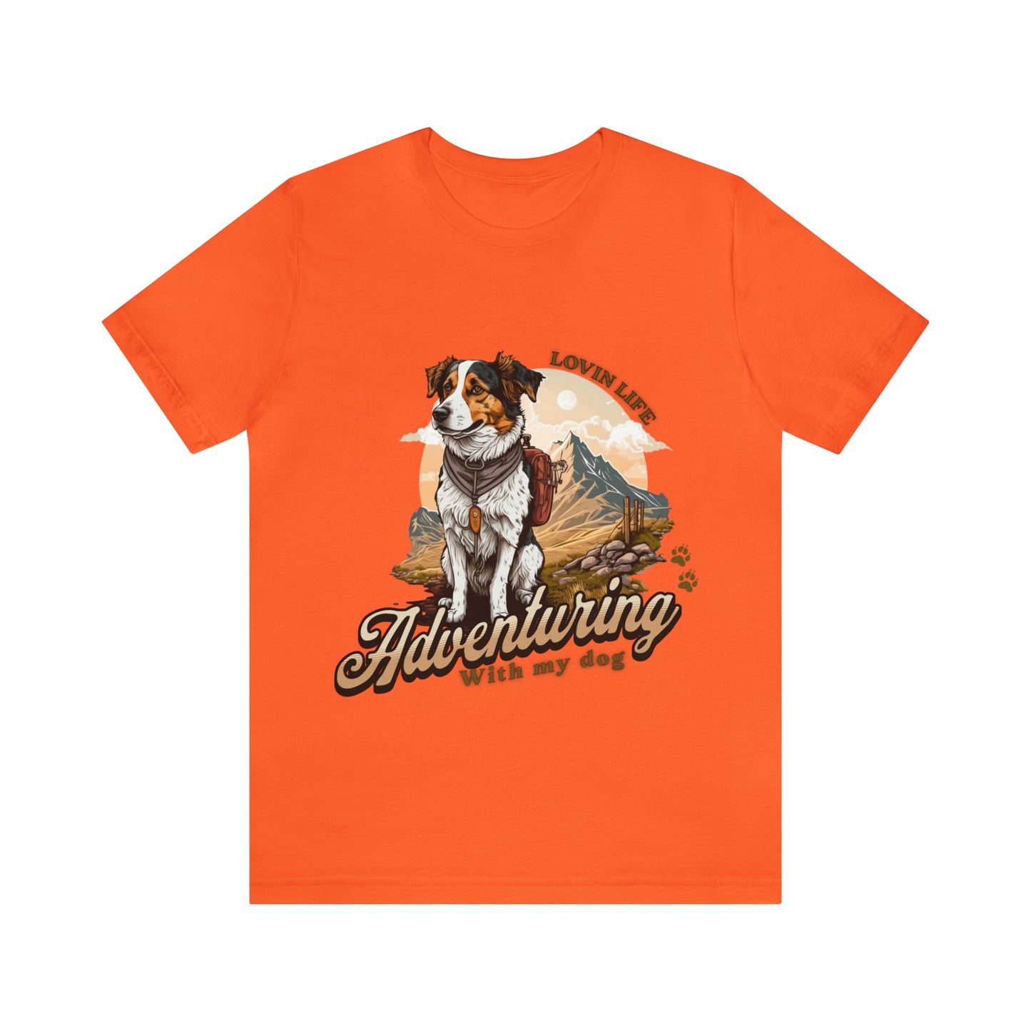 Adventuring with my Dog Short Sleeve Tee, Vintage Outdoor theme