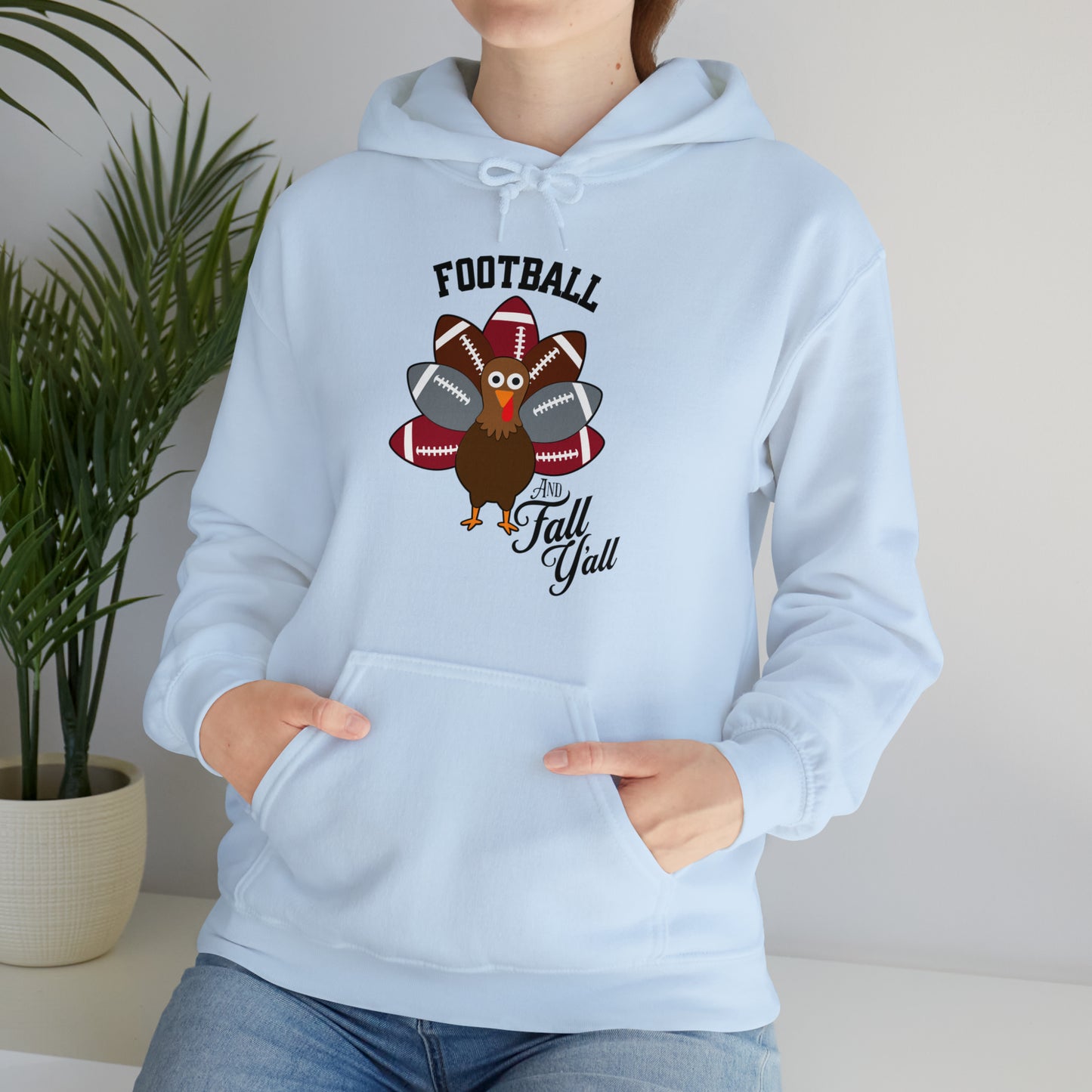 Custom Crimson and Gray Football and Fall Hooded Sweatshirt