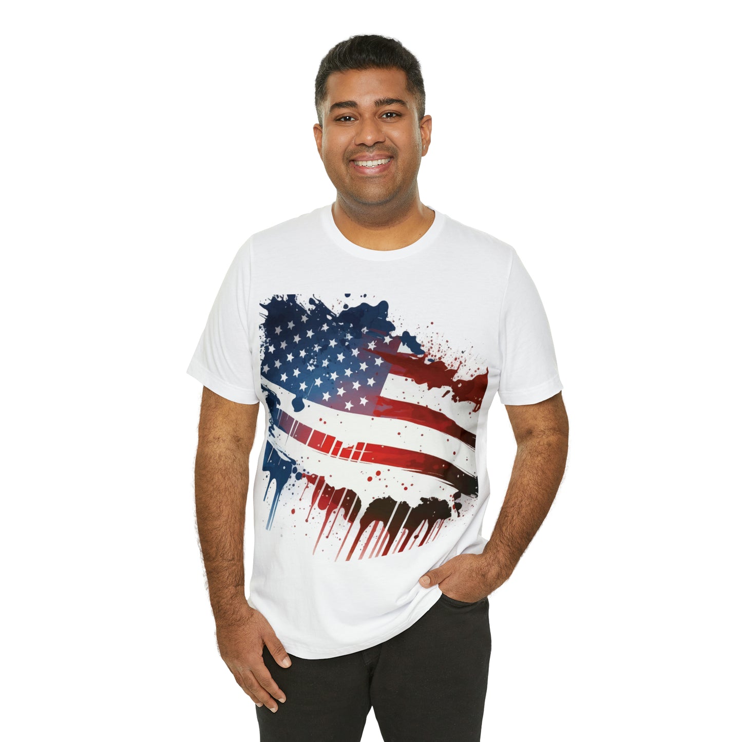 American Flag Unisex Jersey Short Sleeve Tee Patriotic July 4th