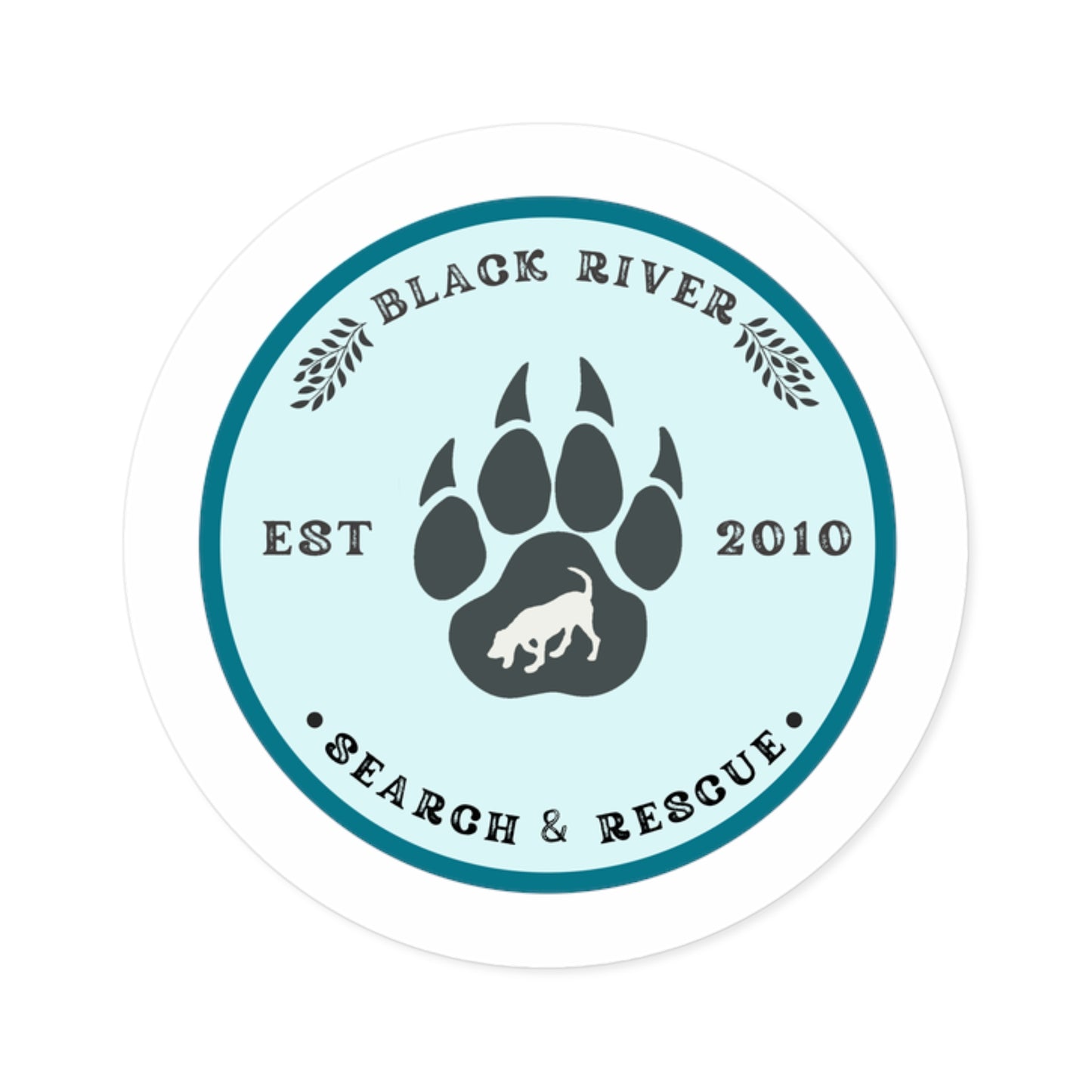 BRSAR Logo Round Stickers, Indoor\Outdoor, Multiple sizes, Turquoise