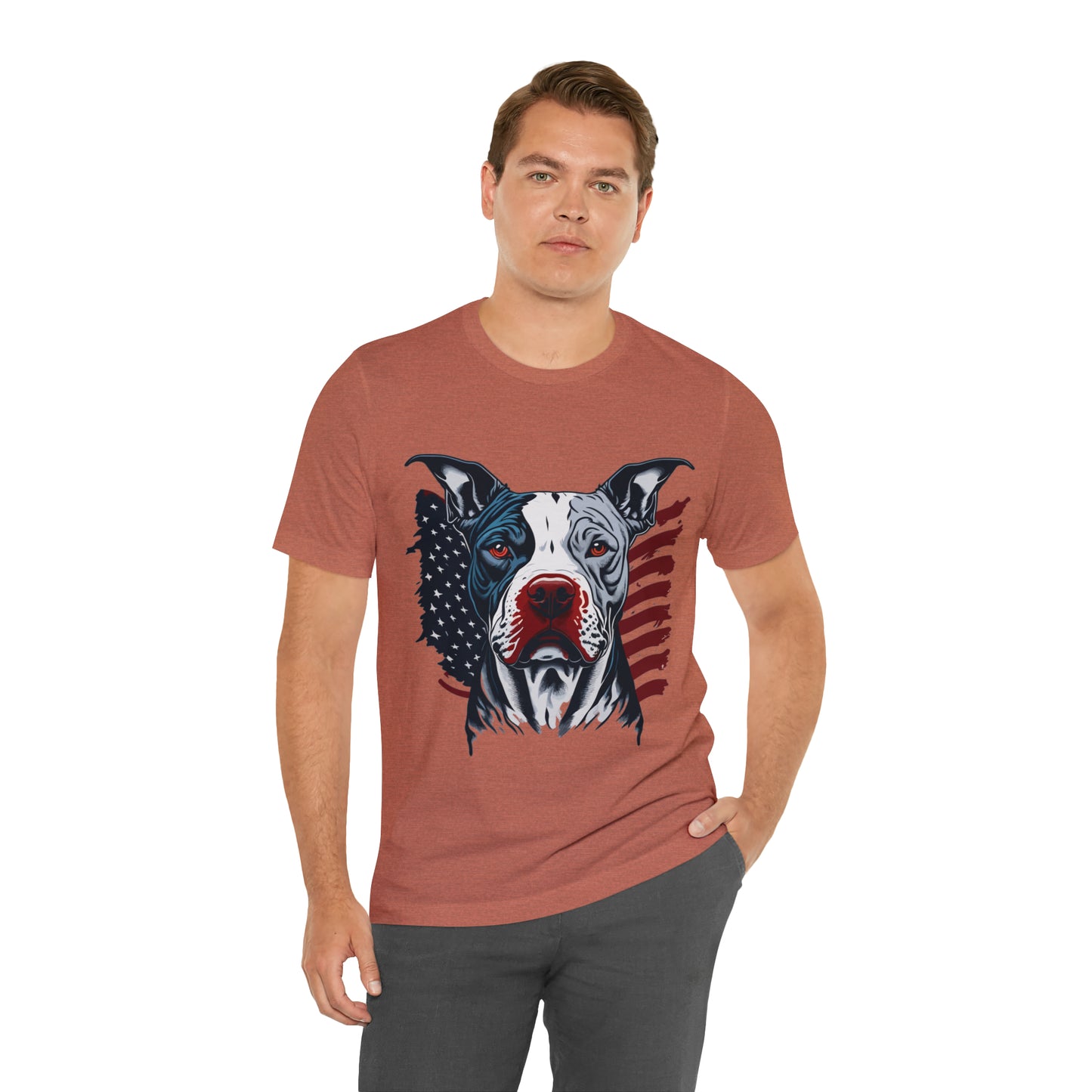Pit bull 4th of July Unisex Jersey Short Sleeve Tee Patriotic