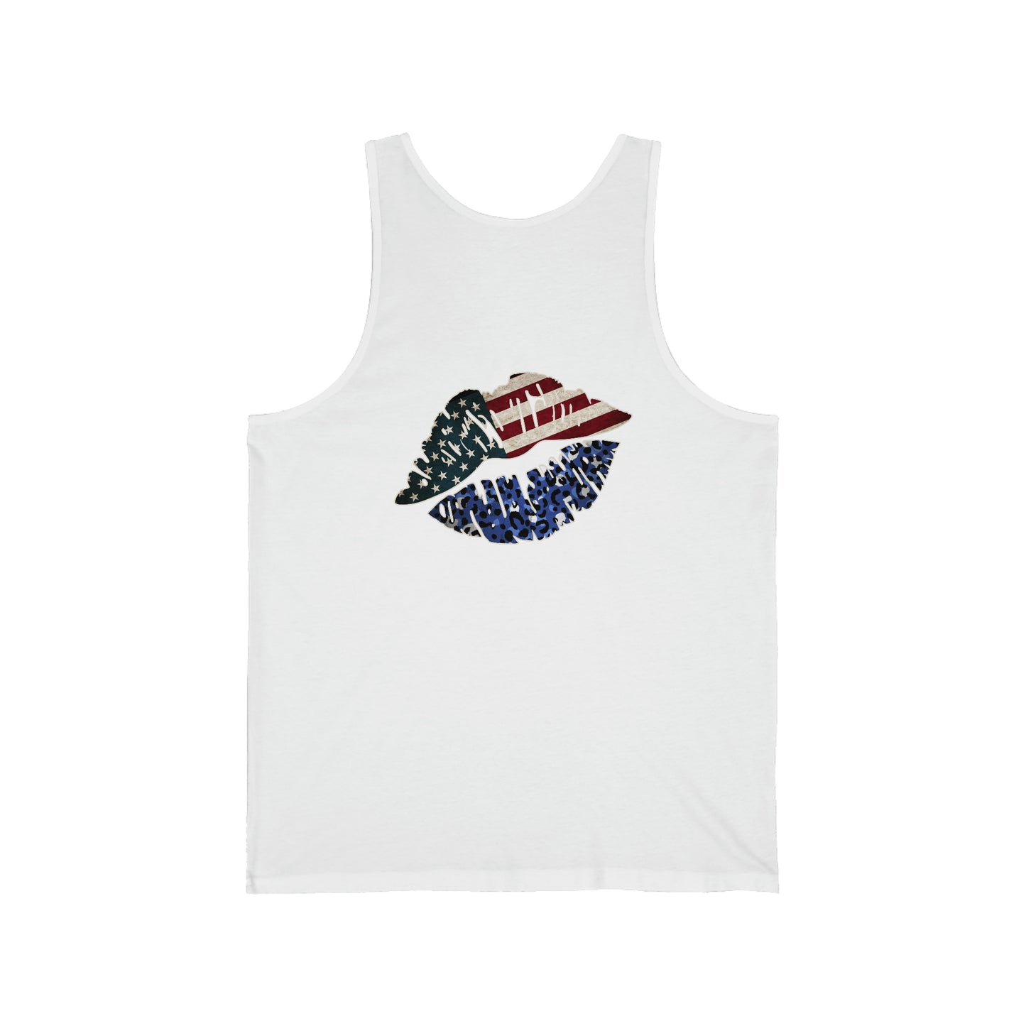 4th of July American Flag Lips Unisex Jersey Tank Patriotic Retro