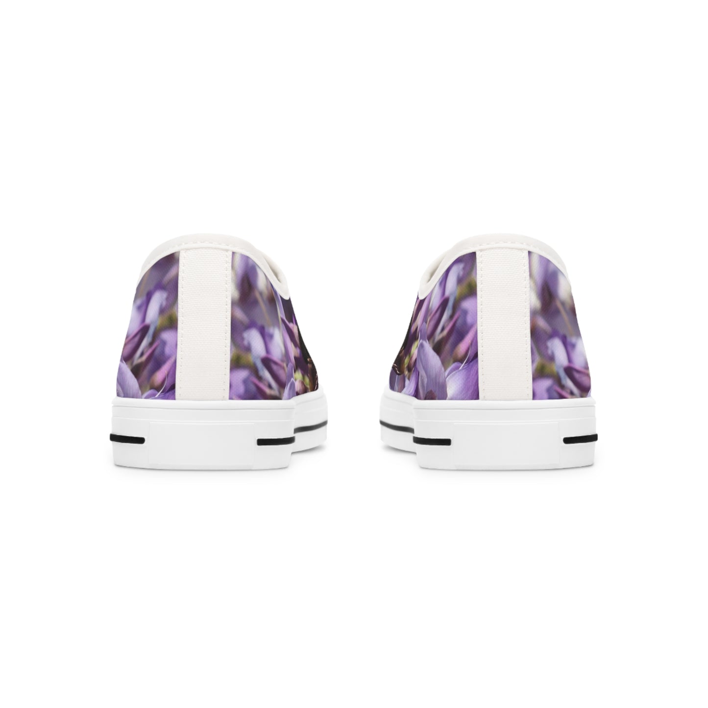 Women's Low Top Sneakers, Bumble Bee, Purple, Flowers